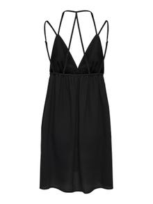 ONLY Regular Fit V-Neck Thin straps Short dress -Black - 15322291