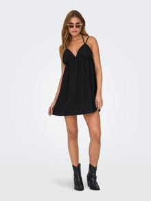 ONLY Regular Fit V-Neck Thin straps Short dress -Black - 15322291