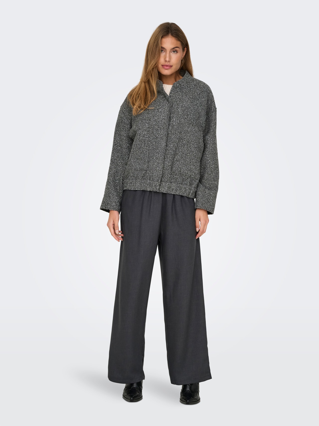 ONLY ONLGAIA Bunda typu bomber -Dark Grey Melange - 15322368