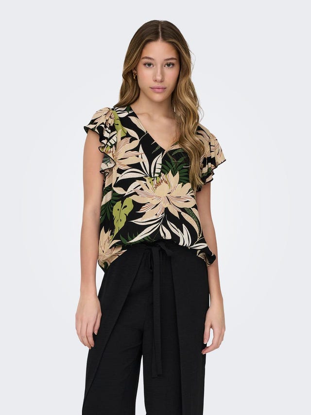 ONLY Printed top with frills - 15322468