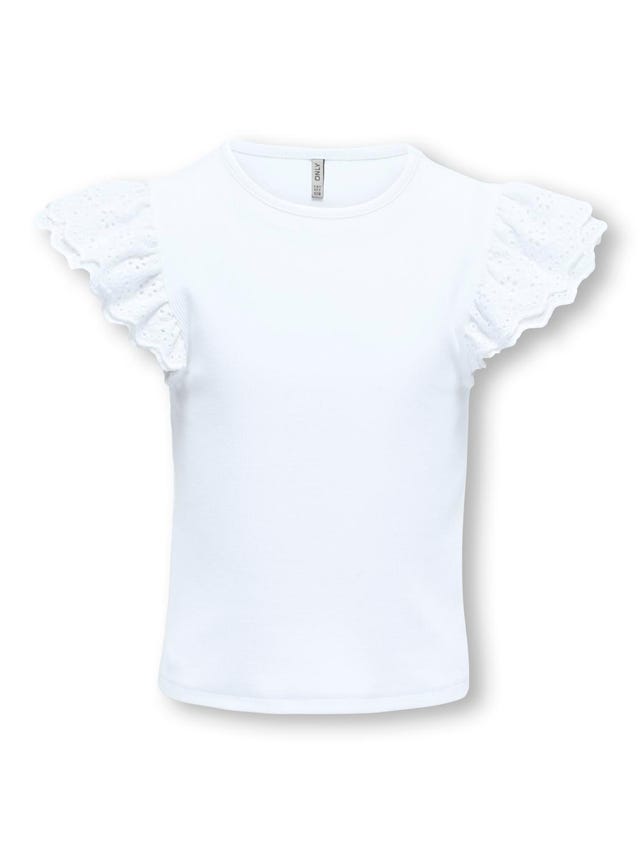 ONLY o-neck top with frills - 15322495