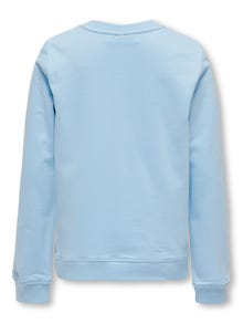 ONLY Normal geschnitten Rundhals Gerippte Ärmelbündchen Sweatshirt -Clear Sky - 15322546