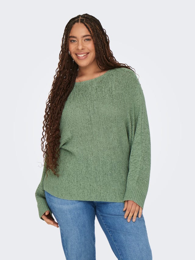 ONLY Knit Fit O-ringning Plus Ribbmanschetter Pullover - 15322571