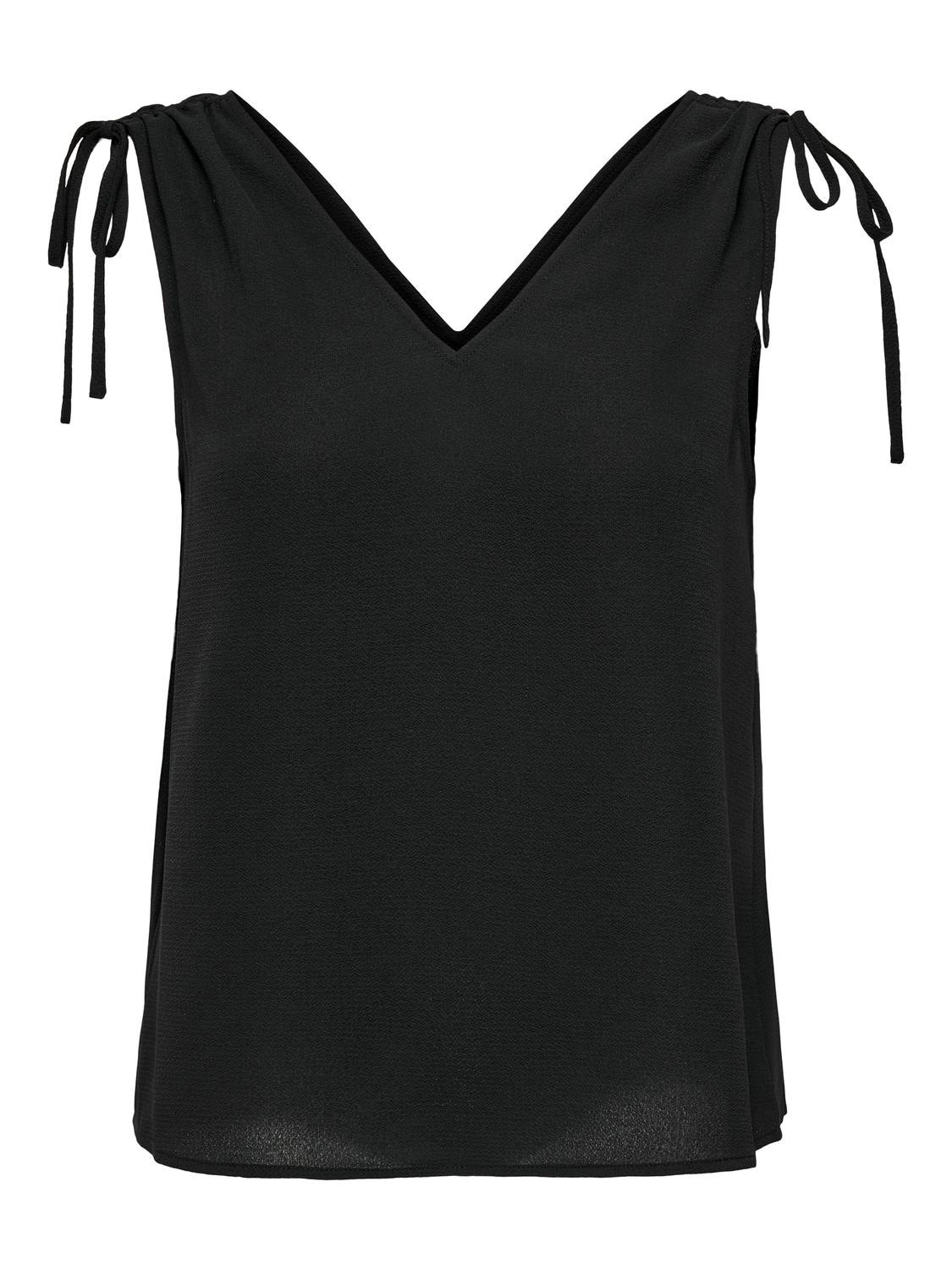 ONLY Tops Regular Fit Col en V -Black - 15322723