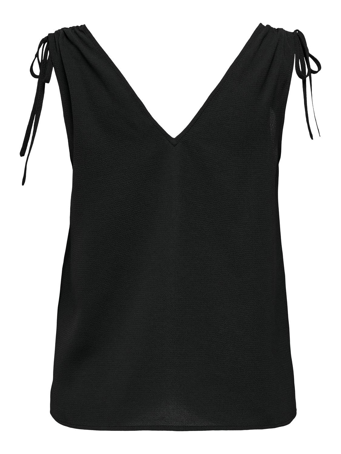 ONLY Tops Regular Fit Col en V -Black - 15322723