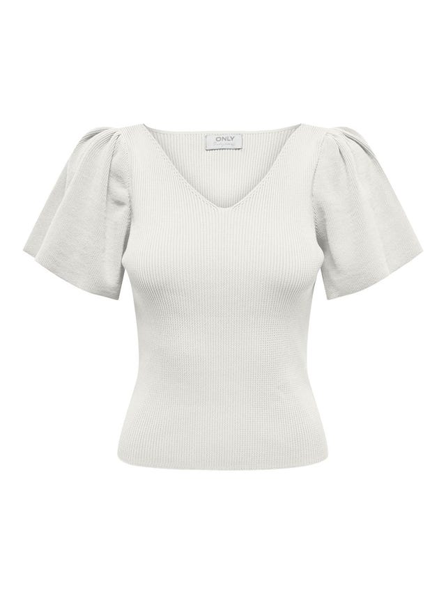 ONLY V-Neck Puff sleeves Pullover - 15322733