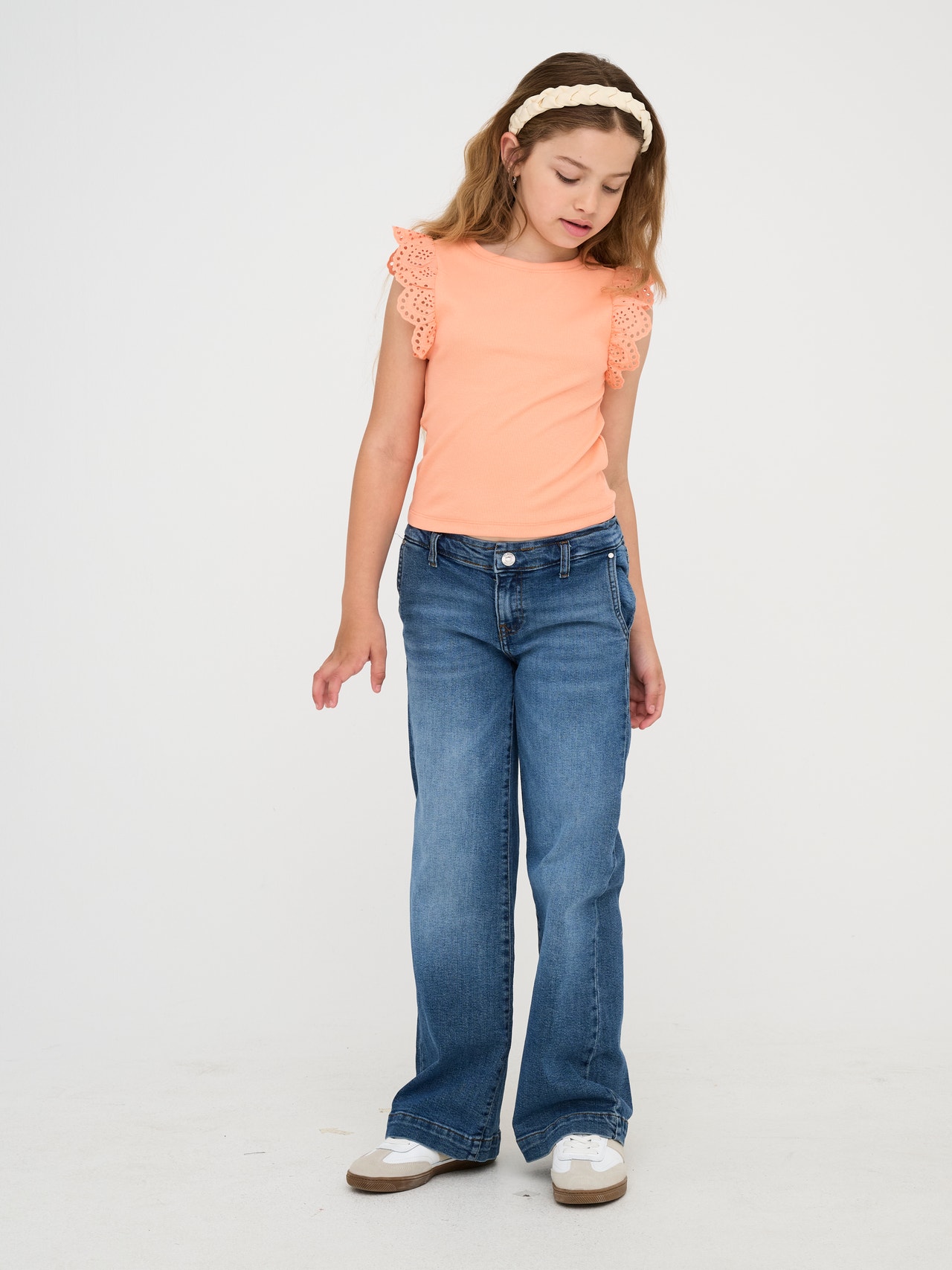 ONLY KOGNEW Wide leg fit Jeans -Light Blue Denim - 15322763