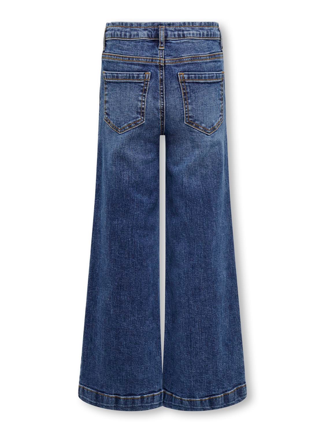 ONLY KOGNew Brook Wide Leg Denim Jeans -Medium Blue Denim - 15322763