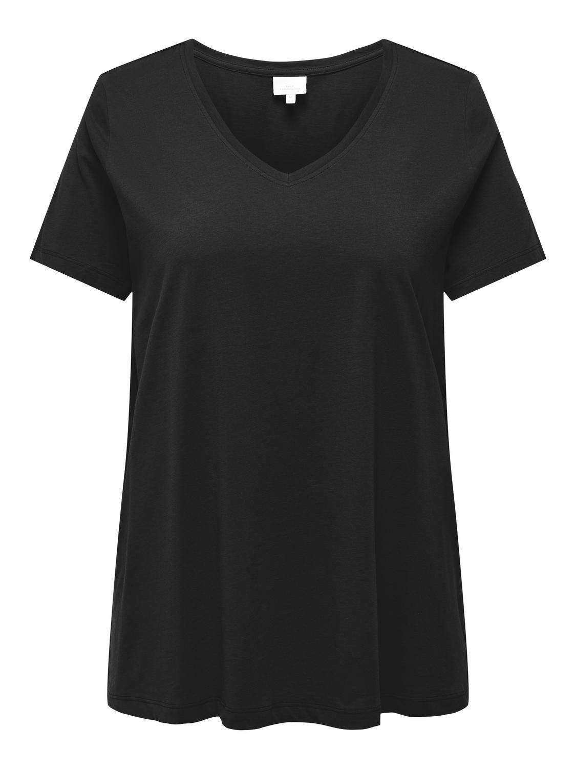 ONLY Curvy solid colored v-neck -Black - 15322776