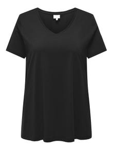 ONLY Normal passform V-ringning T-shirt -Black - 15322776