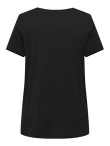 ONLY Normal passform V-ringning T-shirt -Black - 15322776