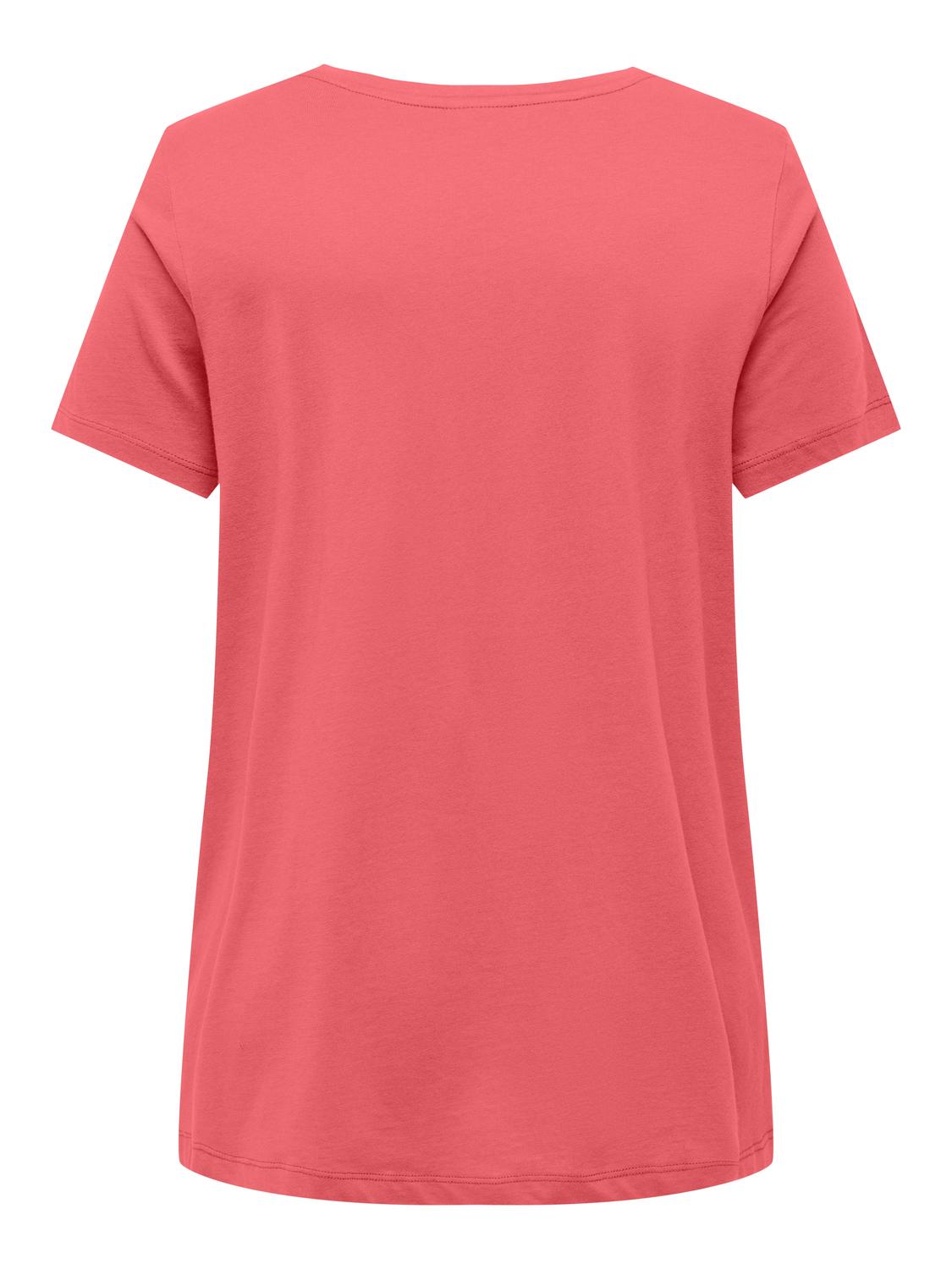 ONLY Regular Fit V-hals T-skjorte -Rose of Sharon - 15322776