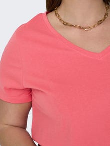 ONLY Regular Fit V-Neck T-Shirt -Rose of Sharon - 15322776