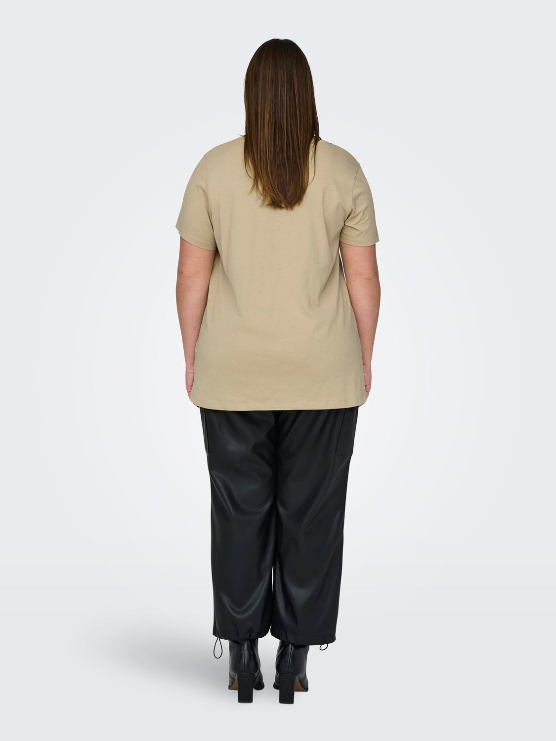 ONLY Camisetas Corte regular Cuello en V -Pale Khaki - 15322776