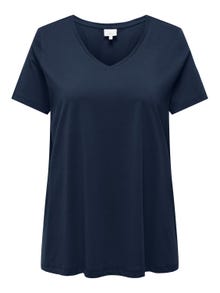 ONLY Curvy solid colored v-neck -Naval Academy - 15322776