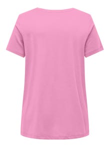 ONLY Camisetas Corte regular Cuello en V -Begonia Pink - 15322776