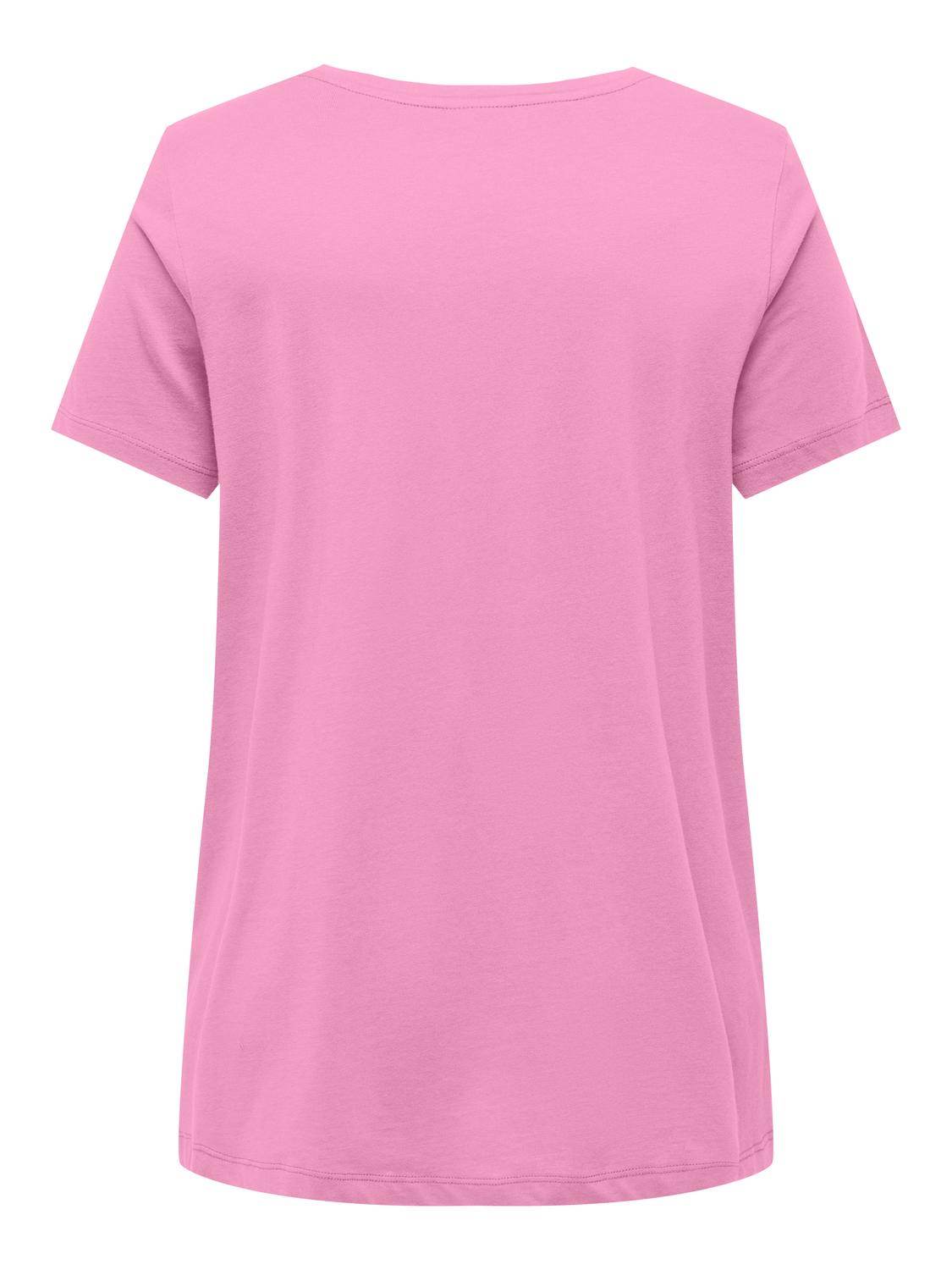 ONLY Curvy solid colored v-neck -Begonia Pink - 15322776
