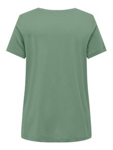 ONLY Normal geschnitten V-Ausschnitt T-Shirt -Hedge Green - 15322776