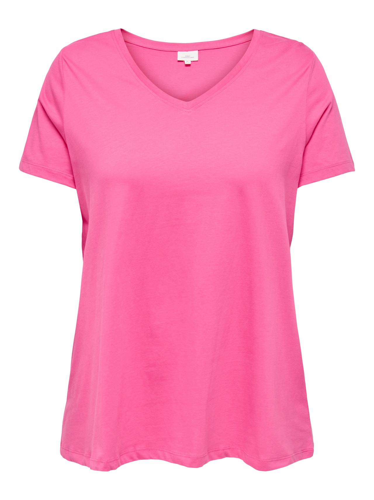 ONLY T-shirts Regular Fit Col en V -Fandango Pink - 15322776
