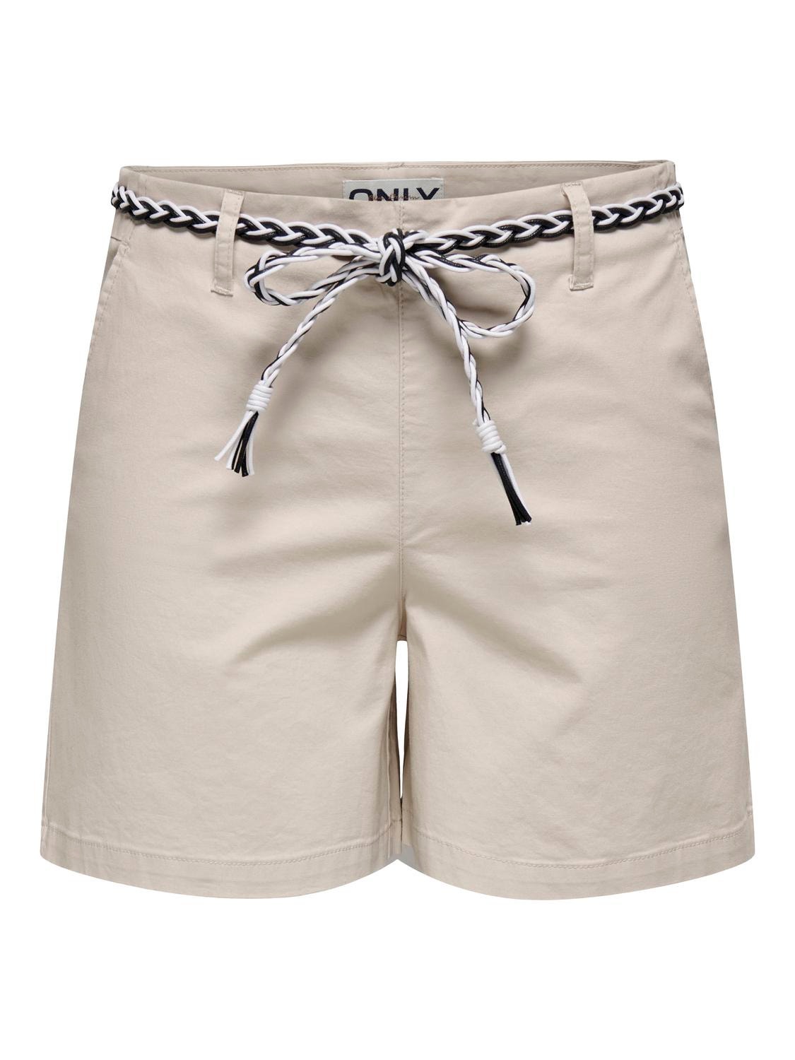 ONLY Regular fit High waist Shorts -Pumice Stone - 15322835