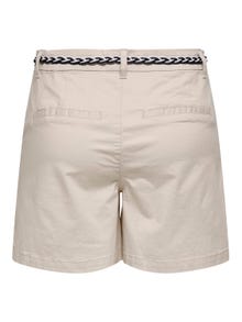ONLY Højtaljede shorts med bælte -Pumice Stone - 15322835