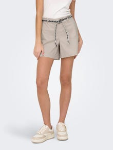 ONLY High waisted shorts with belt -Pumice Stone - 15322835