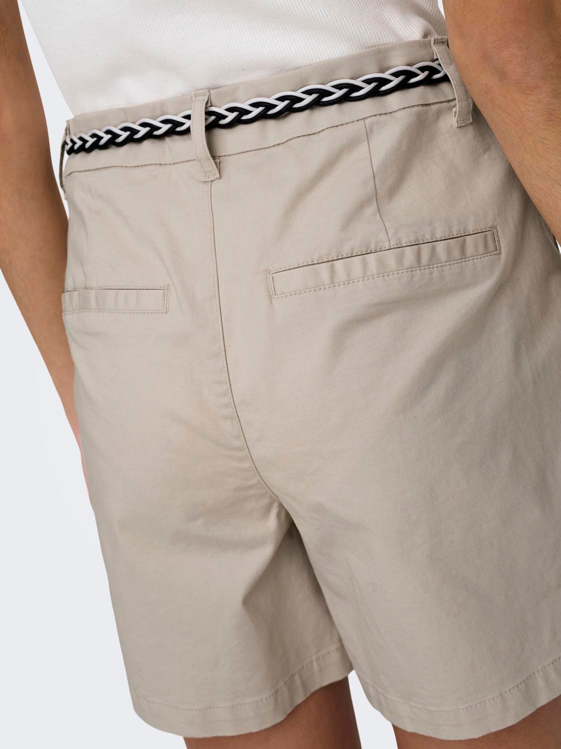 ONLY Shorts Corte regular Cintura alta -Pumice Stone - 15322835