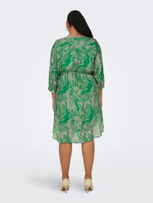 ONLY Curvy mini kjole med v-hals -Green Bee - 15322842