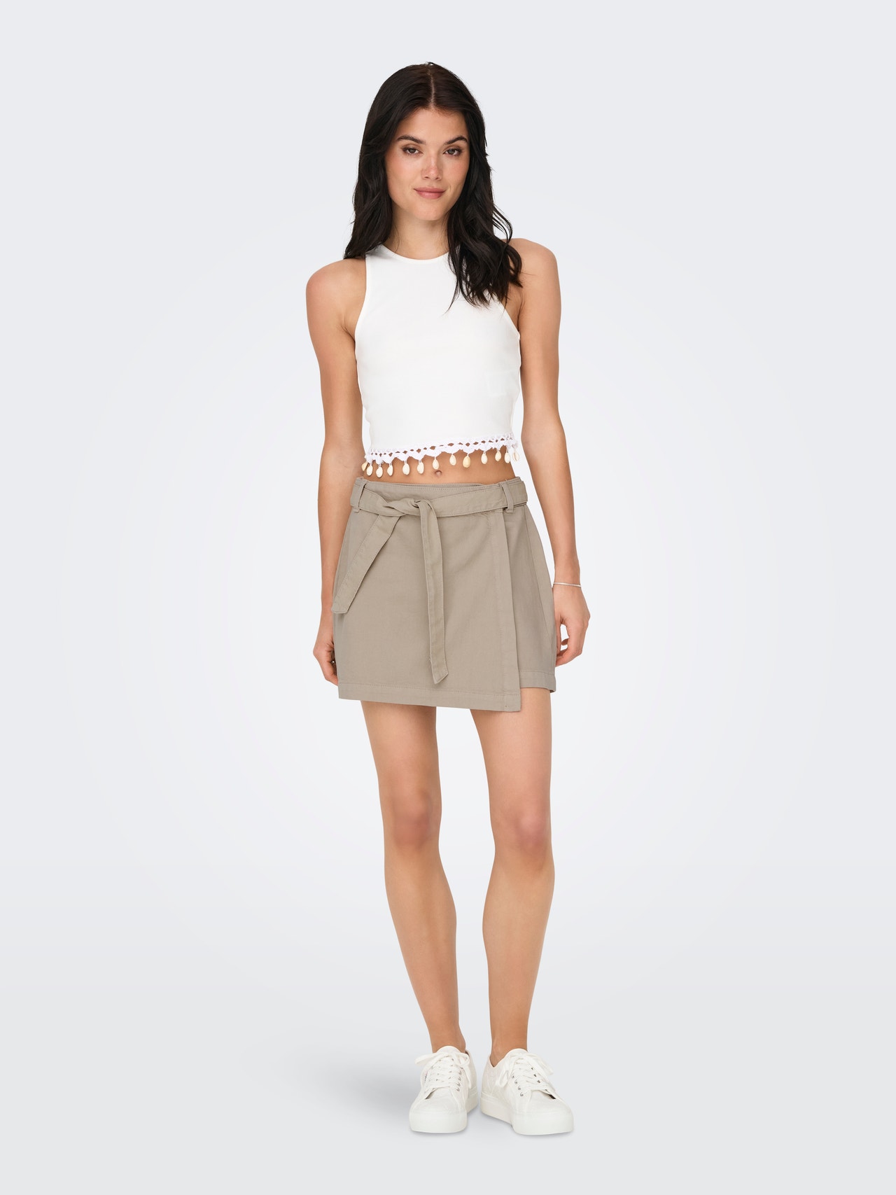 ONLY Falda corta Cintura alta -Plaza Taupe - 15322861