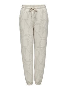 ONLY Pantalons Regular Fit Taille haute Poignets ou bas élastiqués -Pumice Stone - 15322895