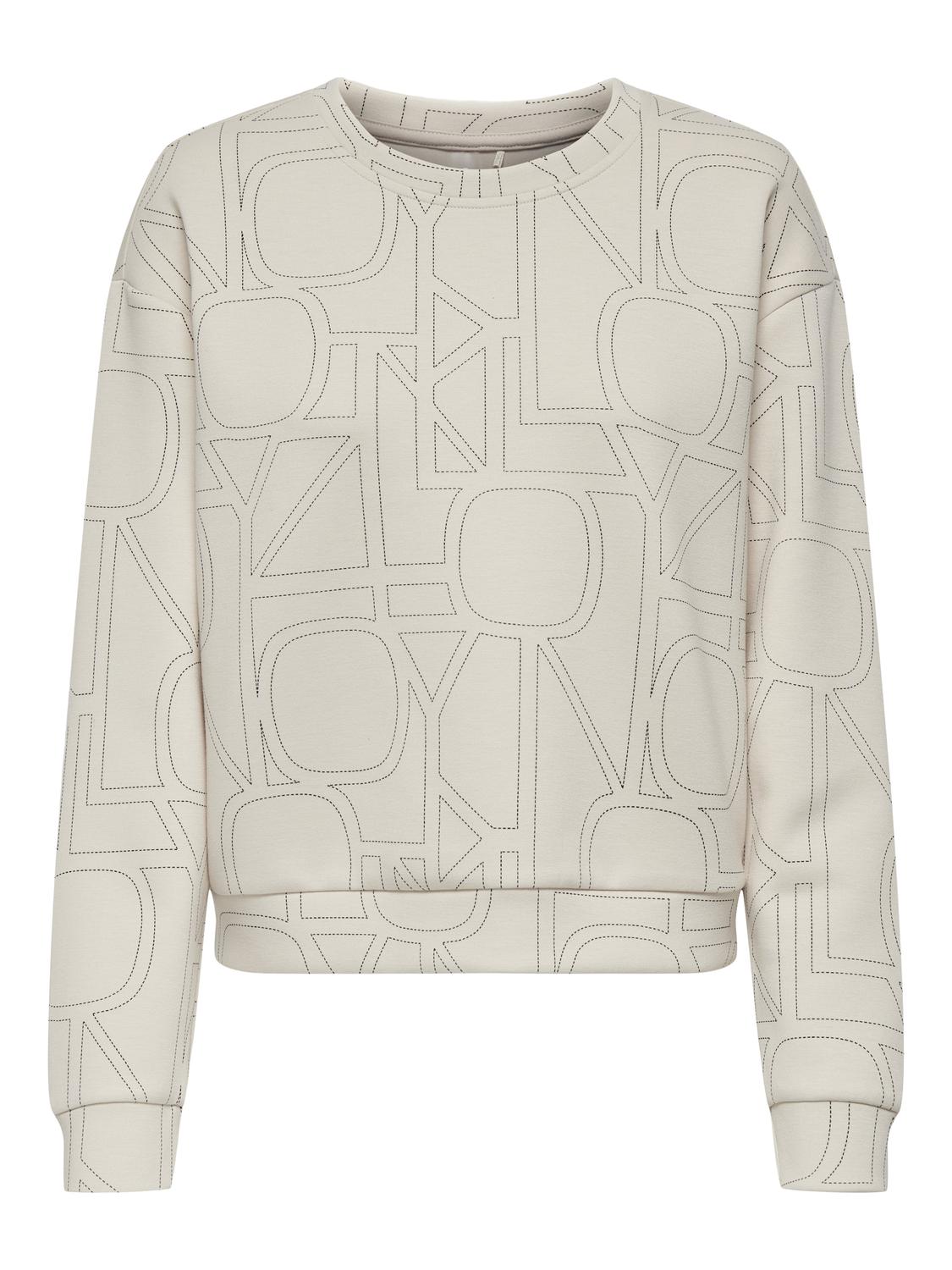 ONLY Printet sweatshirt -Pumice Stone - 15322896
