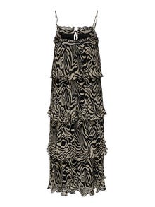 ONLY Locker geschnitten Splitneck Langes Kleid -Black - 15322912