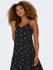 ONLY Normal geschnitten V-Ausschnitt Kurzes Kleid -Black - 15323053