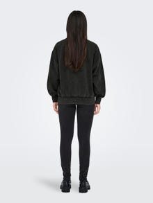 ONLY Regular Fit Round Neck Dropped shoulders Sweatshirt -Black - 15323076
