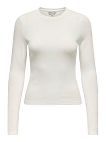 ONLY Camisetas Corte tight Cuello redondo -Cloud Dancer - 15323159