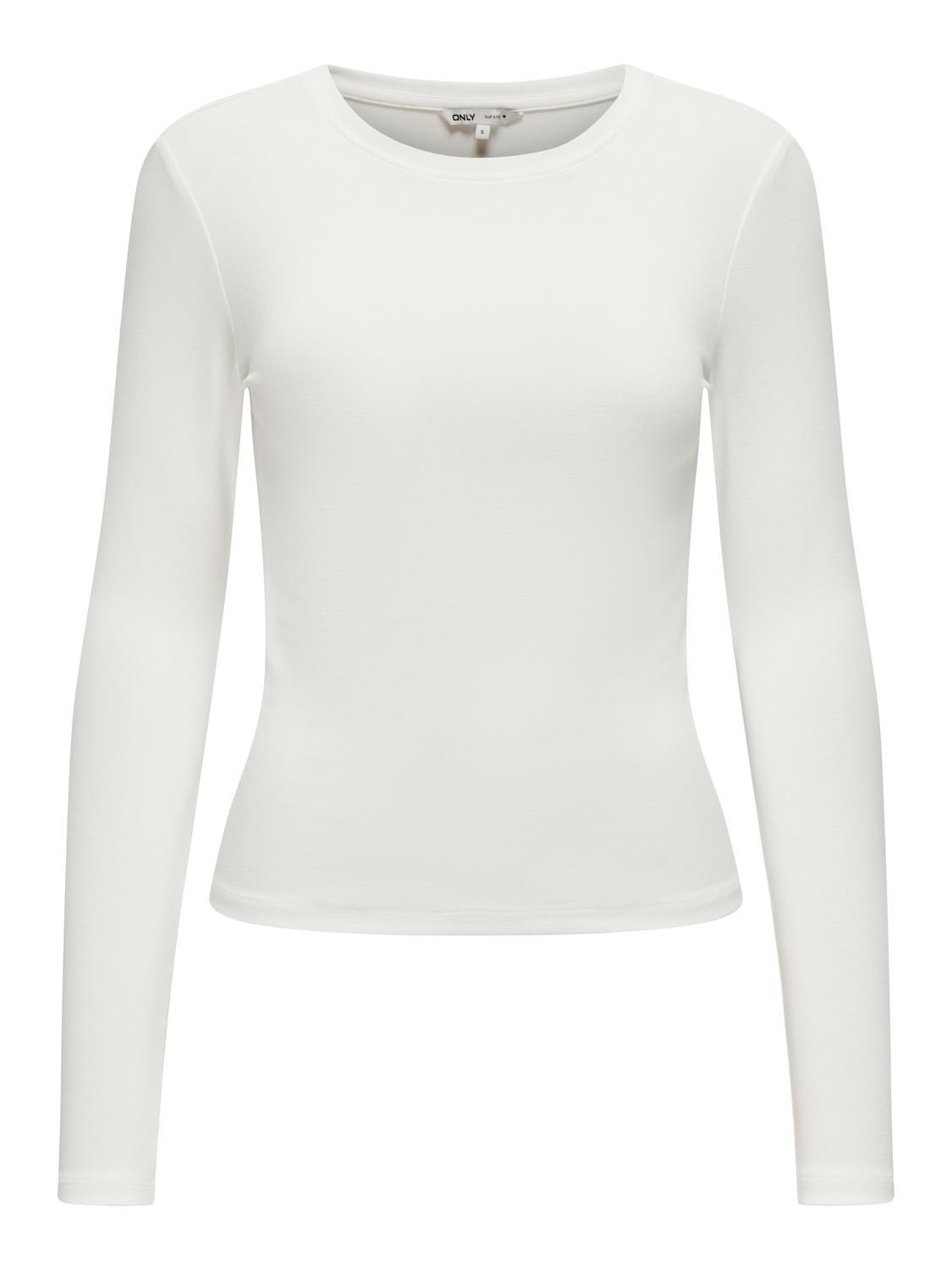 ONLY Camisetas Corte tight Cuello redondo -Cloud Dancer - 15323159