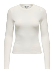 ONLY T-shirt Tight Fit Paricollo -Cloud Dancer - 15323159