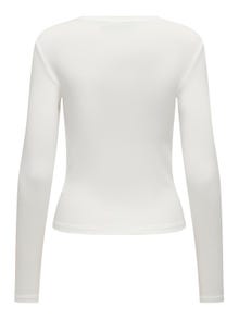 ONLY Camisetas Corte tight Cuello redondo -Cloud Dancer - 15323159