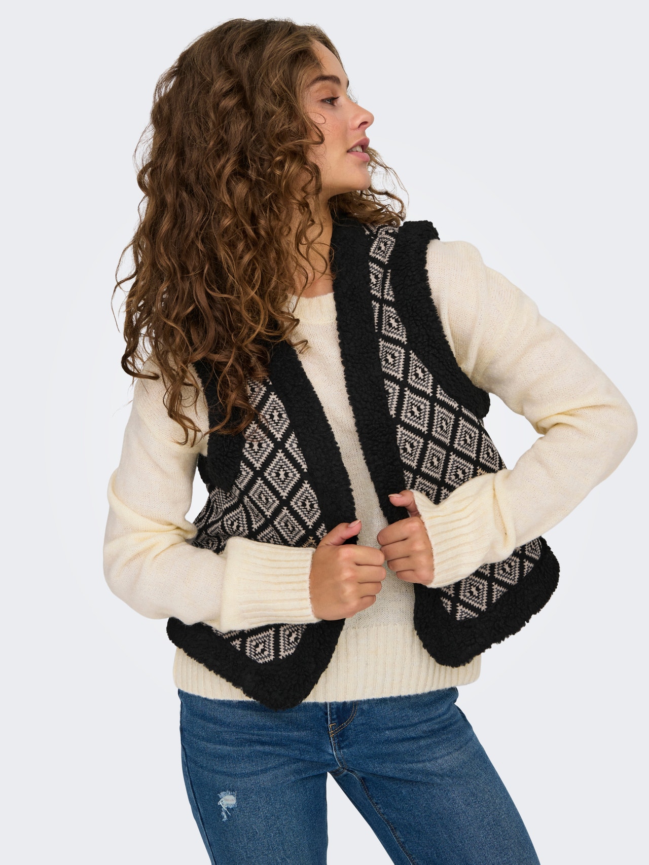 ONLY ONLJESSIE Trench waistcoat -Black - 15323165