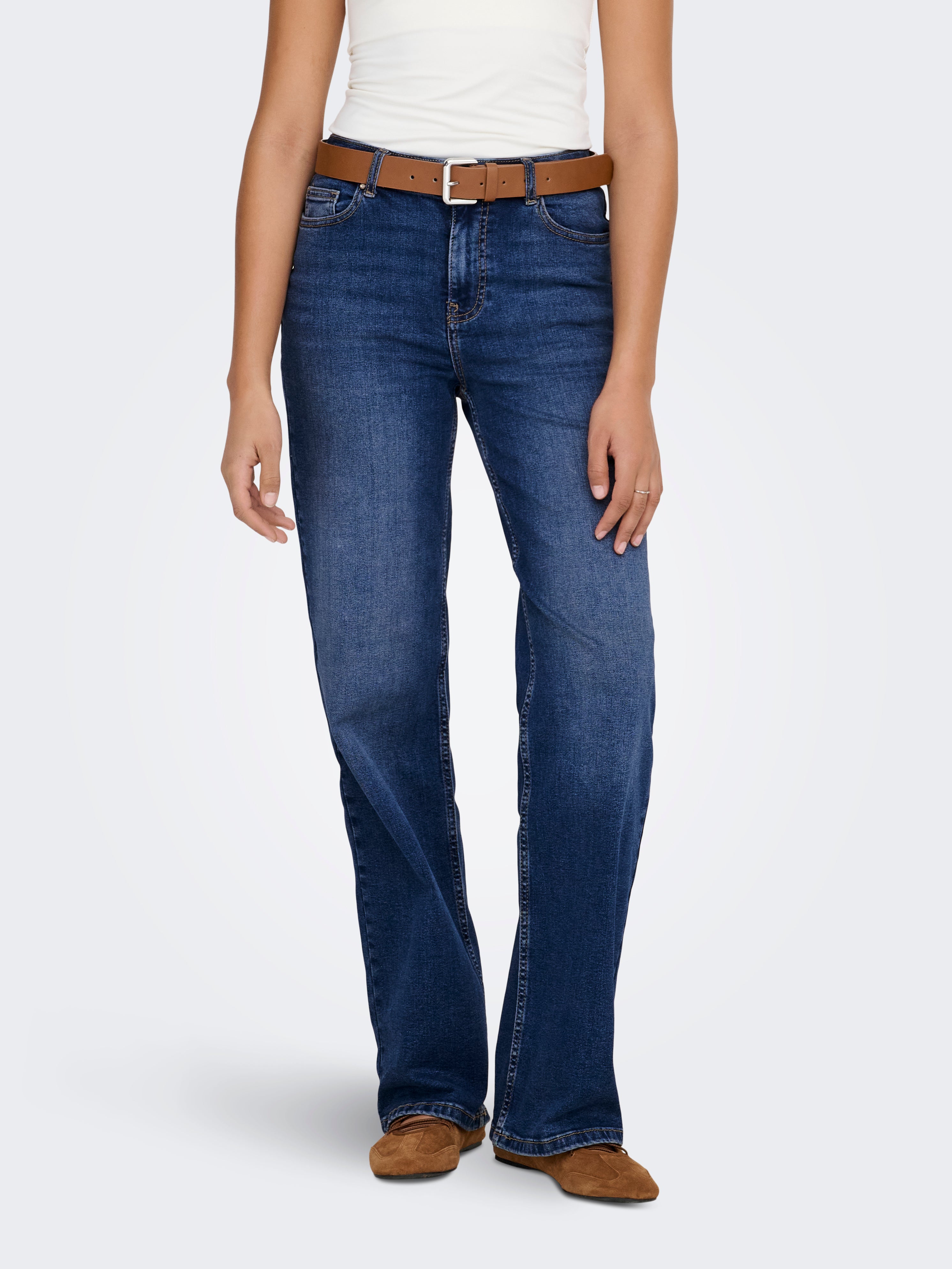 Thumbnail - Onlluna Hohe Taille Weiter Beinschnitt Jeans