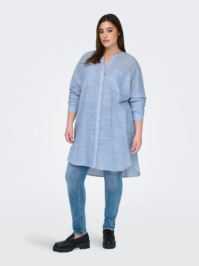 ONLY Oversize Fit Button-down collar Curve Buttoned cuffs Sleeves with fold-up Shirt - 15323256