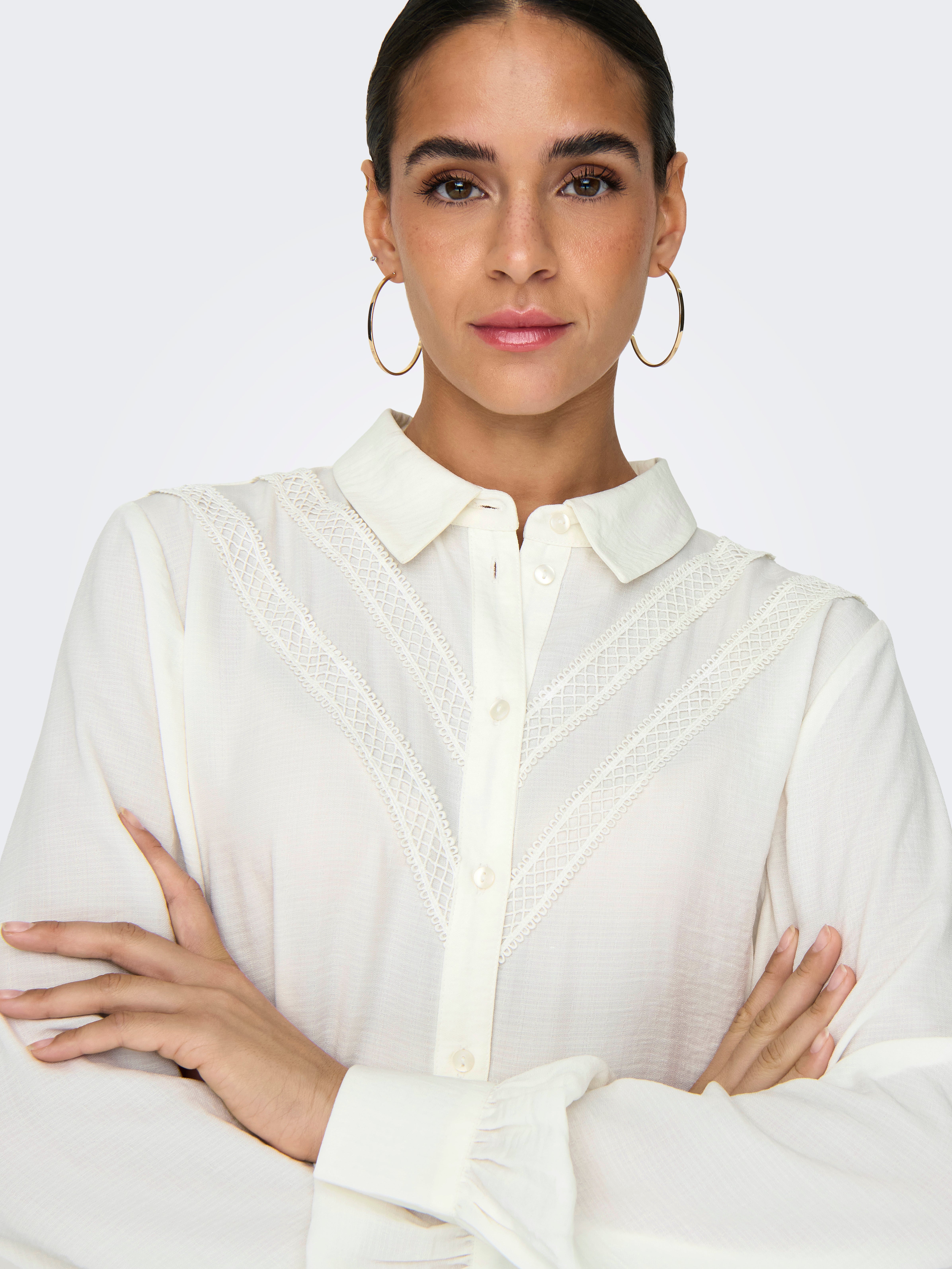 balloon sleeve regular collar shirt