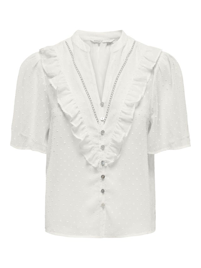 ONLY China collar top with frills - 15323277
