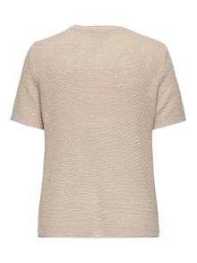 ONLY Curvy knitted t-shirt -Pumice Stone - 15323295