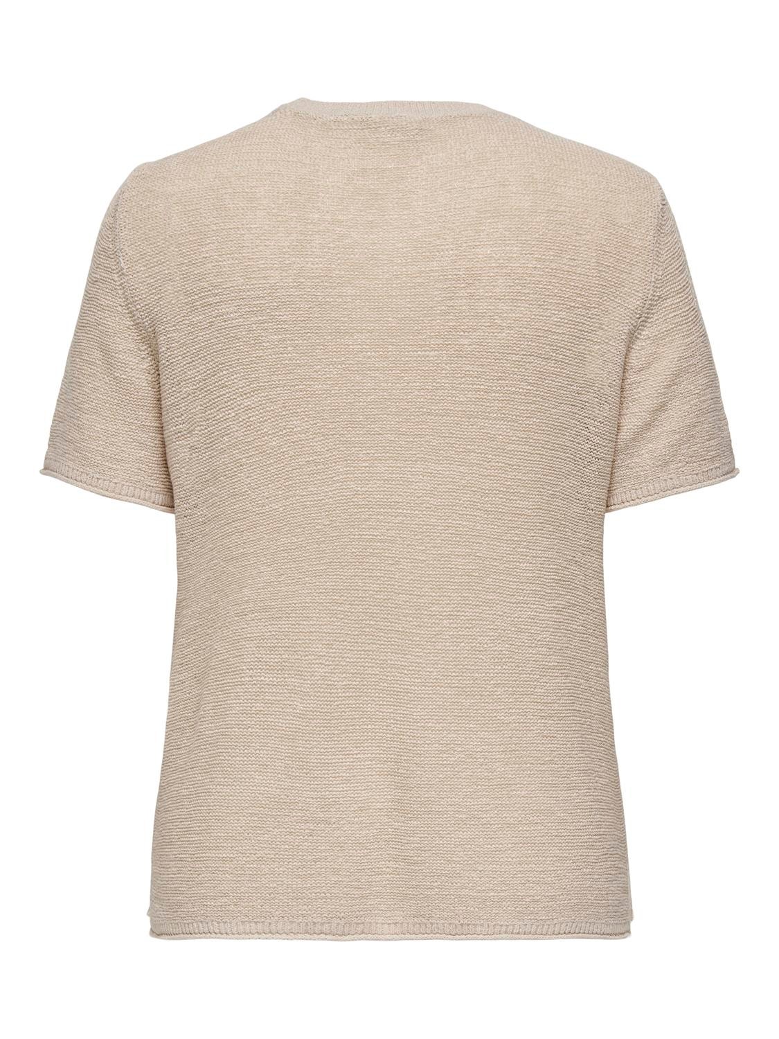 ONLY Curvy strikket t-shirt -Pumice Stone - 15323295