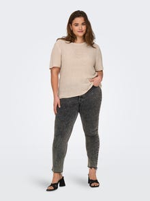 ONLY Curvy knitted t-shirt -Pumice Stone - 15323295