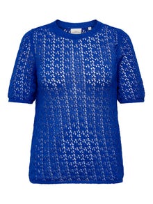 ONLY Curvy o-neck knitted top -Dazzling Blue - 15323298