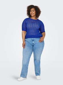 ONLY Knit Fit Rundhals Plus Pullover -Dazzling Blue - 15323298