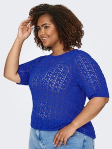 ONLY Knit fit O-hals Plus Pullover -Dazzling Blue - 15323298