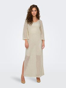 ONLY Maxi v-neck lace dress -Ecru - 15323312